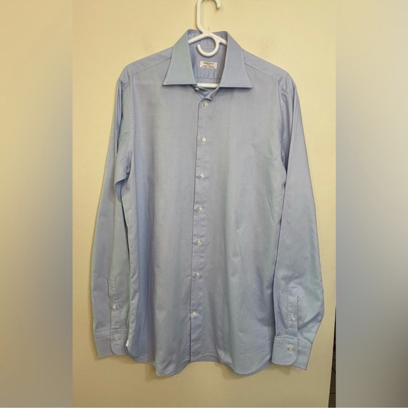 BORRIELLO Napoli Men Made Hand by Michael Jondral Button Down Shirt Sz 16 1-2/42 - Picture 15 of 16